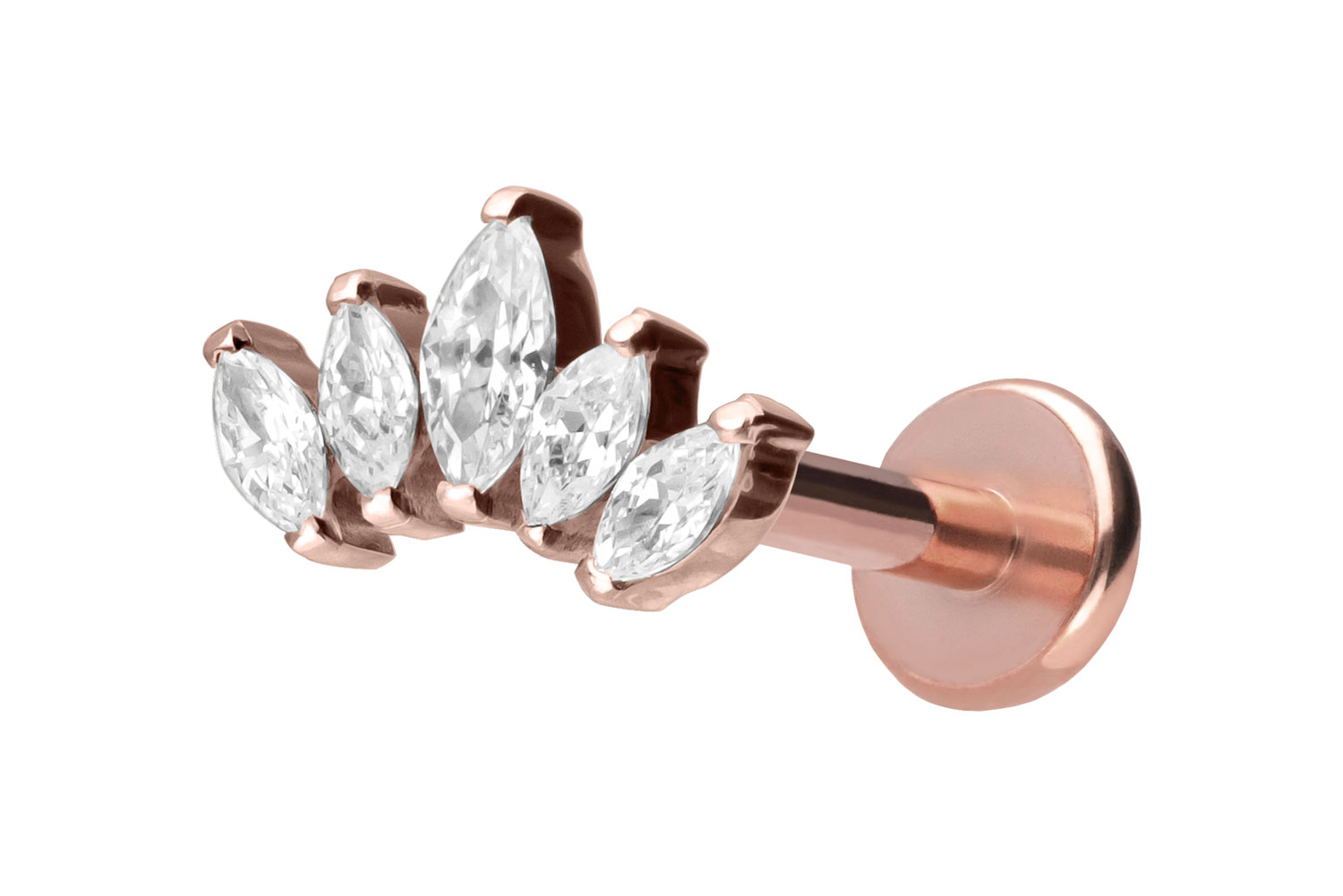 Titan Labret Piercing mit Push Fit LOTUSBLÜTE